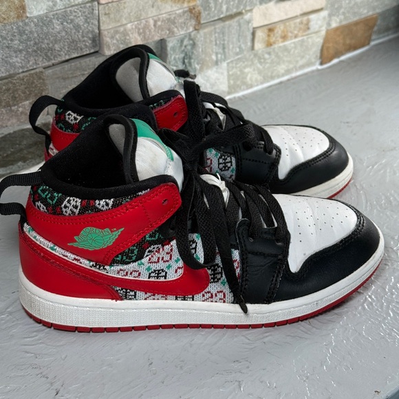 Jordan Other - Air Jordan 1 Mid SE "Ugly Christmas Sweater” size 1.5 Y